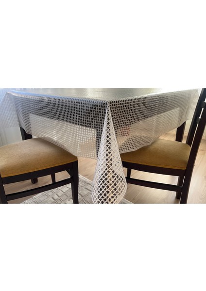 Decorecor Lüks Silinebilir Hijyenik Hasır Desen Şeffaf Kaplama Pvc Muşamba Masa Örtüsü 043-D modelleri