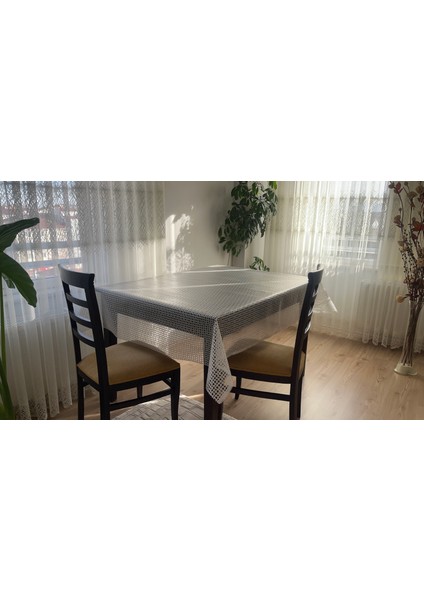 Decorecor Lüks Silinebilir Hijyenik Hasır Desen Şeffaf Kaplama Pvc Muşamba Masa Örtüsü 043-D fiyatları