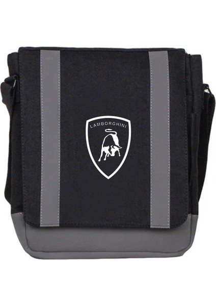 Heybe Çanta Lamborghni Logo White Siyah Renk