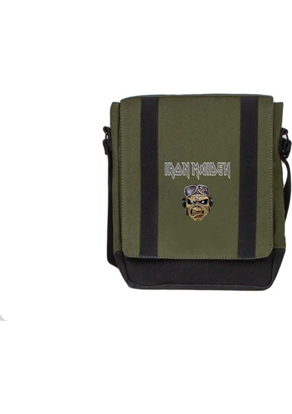 Heybe Çanta Iron Maiden Zombie Face Yeşil Renk