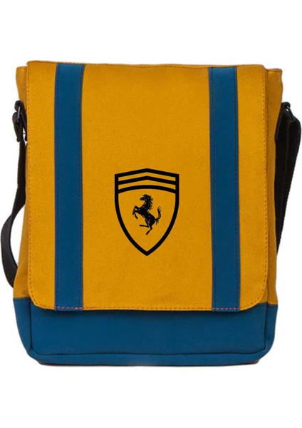 Heybe Çanta Ferari Logo Horse Sarı Renk