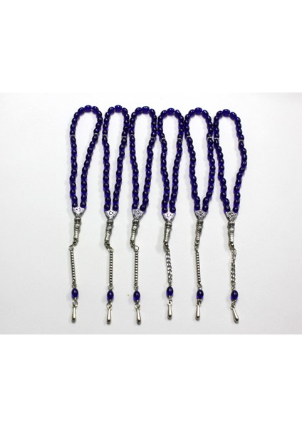 Oniks Taşı 6’lı Cam Tesbih Seti - Hediyelik Aksesuar & Bujiteri & Lacivert