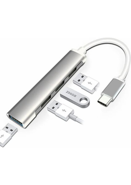 Ahanda Buldum Type-C To USB Hub 4 Ports Usb-C'den 4 Portlu USB Çoklayıcı fiyatları
