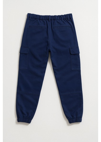 Kadın Kargo Cep Beli Lastikli Slim Fit Lacivert Jean Pantolon fiyatları