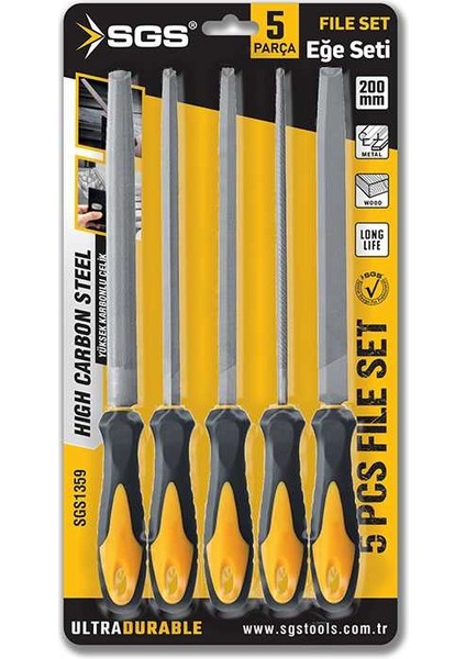 5 Parça Eğe Seti 8''-200 mm