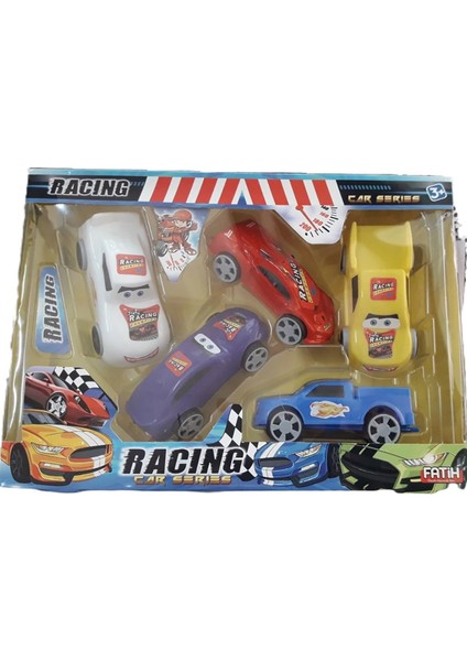 Sürtmeli Yarış Arabası Seti 5 Araç Oyuncak Araba