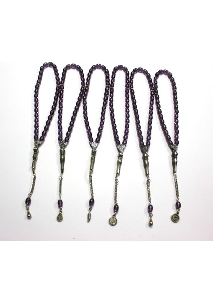 Oniks Taşı 6’lı Cam Tesbih Seti - Hediyelik Aksesuar & Bujiteri & Mor fiyatları