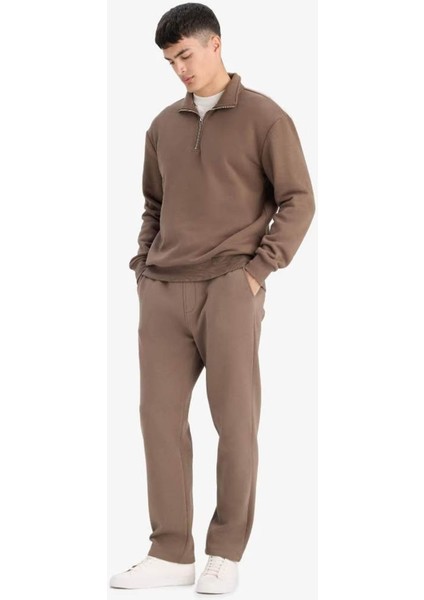 Regular Fit Beli Bağcıklı Cepli Düz Paça Kalın Haki Erkek Eşofman Altı D7836AX/KH154 modelleri