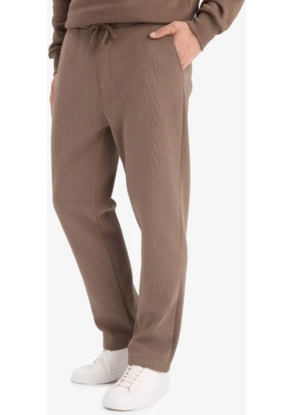 Regular Fit Beli Bağcıklı Cepli Düz Paça Kalın Haki Erkek Eşofman Altı D7836AX/KH154 indirimleri