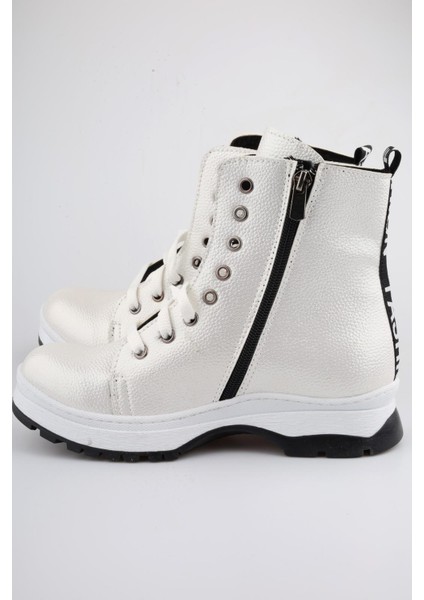 Beyaz Blackpink Fermuarlı Kız Çocuk Botu modelleri