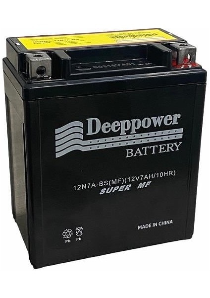 DEEPPOWER 12V 7 AH MOTOSİKLET AKÜSÜ 100 A (EN) (113*70*130) (YTX7L-BS)