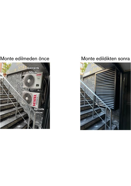 Klima Motoru Gizleme Kafesi 120x62x110 cm (H) Ral 7016 Antrasıt Panjur Large Modeli