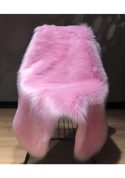 Puffin Kuzu Post Fuşya Üst Kalite Yıkanabilir Yumuşak Dokulu Peluş Halı