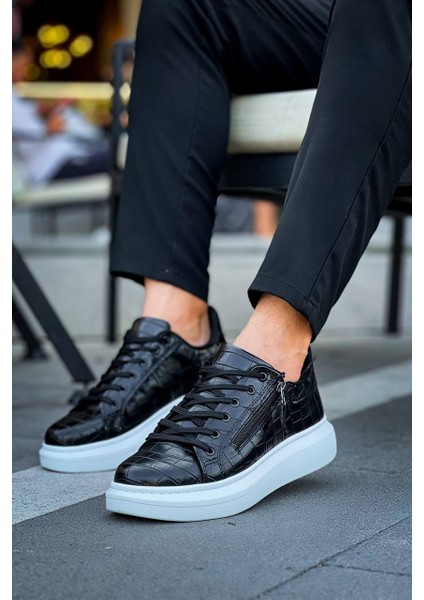 KB-309 Siyah Fermuar ve Bağcıklı Günlük Erkek Ayakkabı