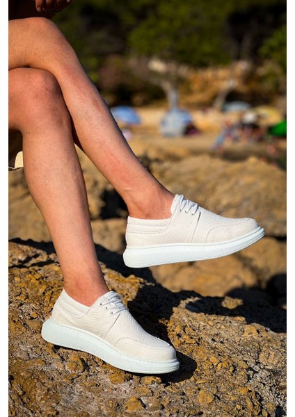 KB-042 Bağcıklı Beyaz Günlük Erkek Ayakkabı modelleri