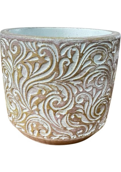 Ev Dekorasyon Gold Çiçek Desen Beton Saksı Çiçeklik Saksılık modelleri