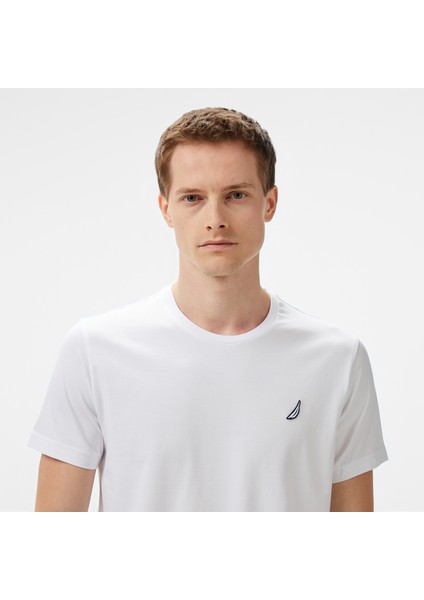 Erkek Beyaz Regular Fit T-Shirt V55277T.1BW fırsatları