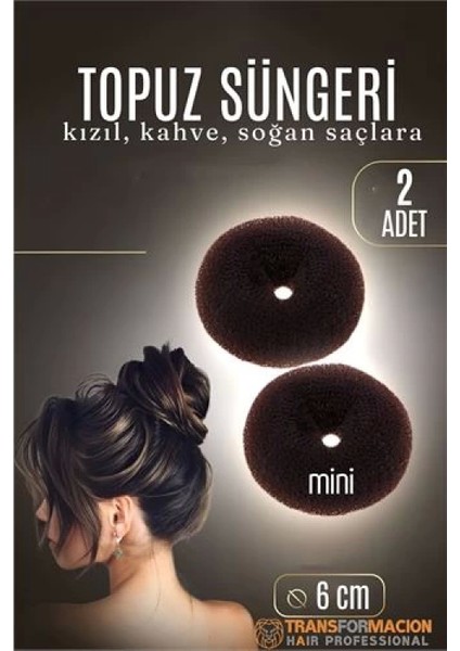 KAHVE Mini Saç Topuz Süngeri 2 ADET 6 CM Çap 2.5 cm Kalınlık fiyatları