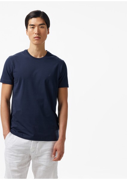 Erkek Lacivert Regular Fit T-Shirt V55276T.4NV