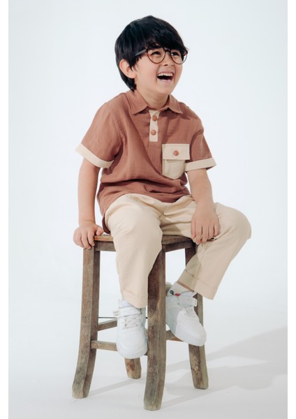 Erkek Çocuk Modal Yazlık Polo Yaka T-Shirt Ikili Takım