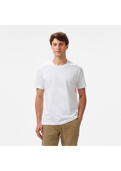 Erkek Beyaz Regular Fit T-Shirt V55015T.1BW