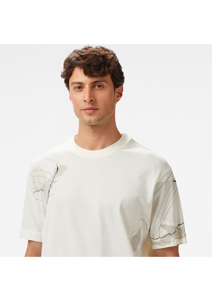 Erkek Krem Regular Fit Baskılı T-Shirt V55223T.1MA