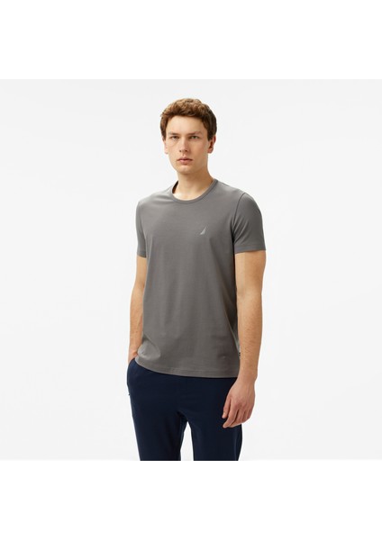 Erkek Gri Regular Fit T-Shirt V55009T.0ST