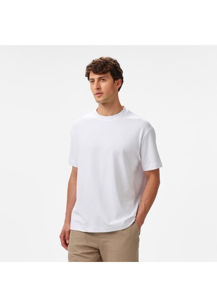 Erkek Beyaz Oversize Fit T-Shirt V55260T.1BW