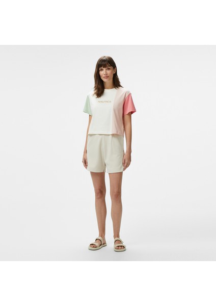 Kadın Pembe Regular Fit Renk Bloklu T-Shirt 55V105T.6EE modelleri