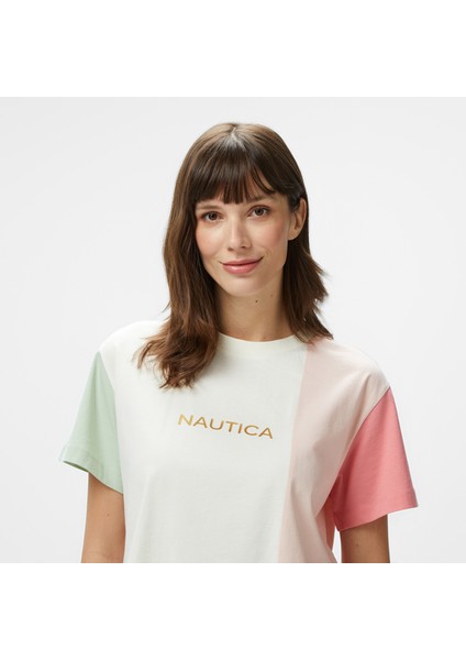 Kadın Pembe Regular Fit Renk Bloklu T-Shirt 55V105T.6EE fırsatları