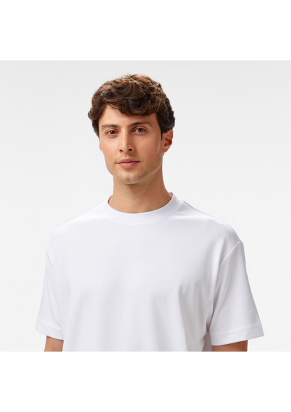Erkek Beyaz Oversize Fit T-Shirt V55260T.1BW fırsatları