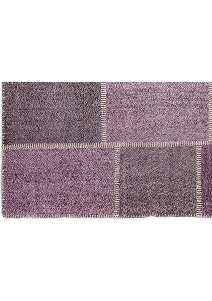 Teselya Pembe Patchwork Etnik Modern Desenli Yün Hav Toz Vermez Leke Tutmayan Salon Yolluk Mutfak El Dokuma Halı fırsatları