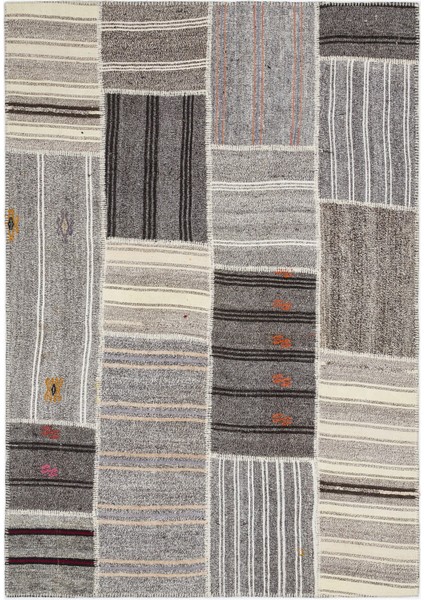 Teselya Bej Çizgili Etnik Modern Desenli Yün Hav Toz Vermez Leke Tutmayan Salon Yolluk Mutfak El Dokuma Halı