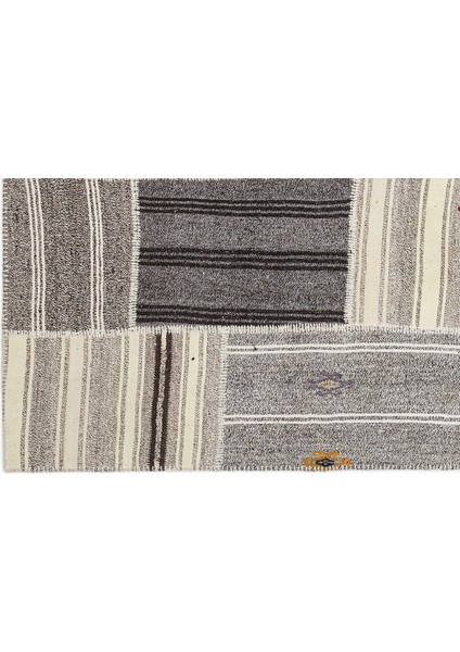 Teselya Bej Çizgili Etnik Modern Desenli Yün Hav Toz Vermez Leke Tutmayan Salon Yolluk Mutfak El Dokuma Halı fırsatları