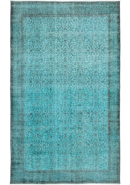 Atina Mavi Eskitme Yün Modern Desenli Yün Hav Toz Vermez Leke Tutmayan Salon Yolluk Mutfak El Dokuma Halı