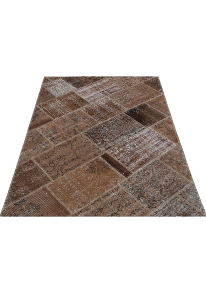 Iskece Kahverengi Eskitme Etnik Modern Desenli Yün Hav Toz Vermez Leke Tutmayan Salon Yolluk Mutfak El Dokuma Halı modelleri