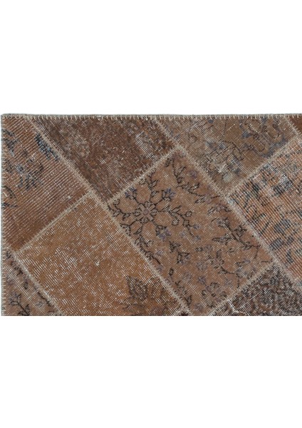 Iskece Kahverengi Eskitme Etnik Modern Desenli Yün Hav Toz Vermez Leke Tutmayan Salon Yolluk Mutfak El Dokuma Halı indirimleri
