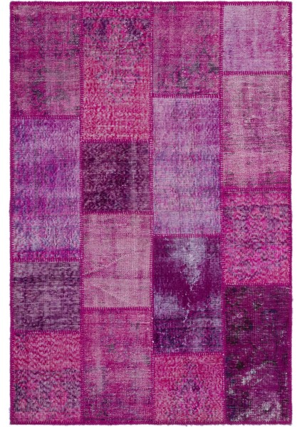 Iskece Pembe Eskitme Etnik Modern Desenli Yün Hav Toz Vermez Leke Tutmayan Salon Yolluk Mutfak El Dokuma Halı