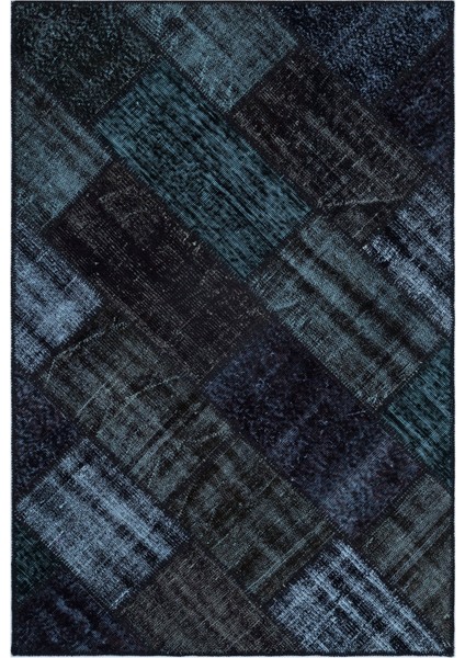 Iskece Siyah Eskitme Etnik Modern Desenli Yün Hav Toz Vermez Leke Tutmayan Salon Yolluk Mutfak El Dokuma Halı