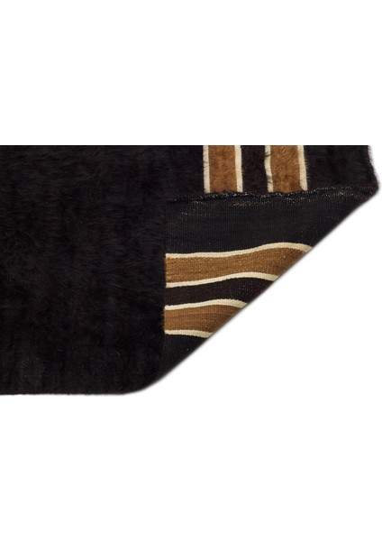 Girit Siyah Geometrik Etnik Modern Desenli Yün Hav Toz Vermez Leke Tutmayan Salon Yolluk Mutfak El Dokuma Halı fiyatları