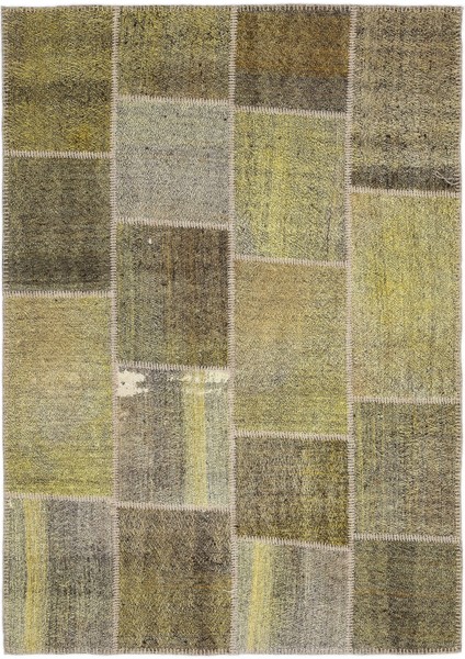 Teselya Sarı Patchwork Etnik Modern Desenli Yün Hav Toz Vermez Leke Tutmayan Salon Yolluk Mutfak El Dokuma Halı