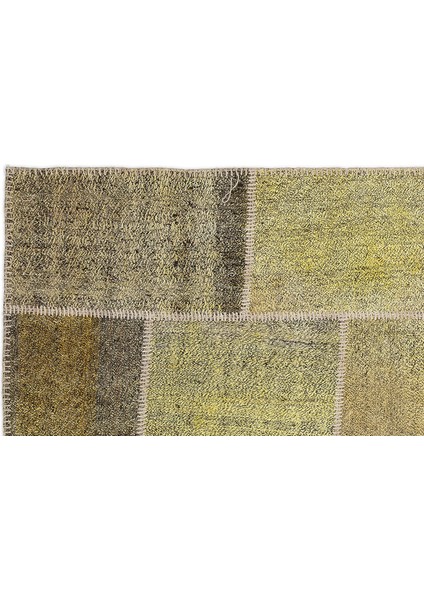 Teselya Sarı Patchwork Etnik Modern Desenli Yün Hav Toz Vermez Leke Tutmayan Salon Yolluk Mutfak El Dokuma Halı fiyatları