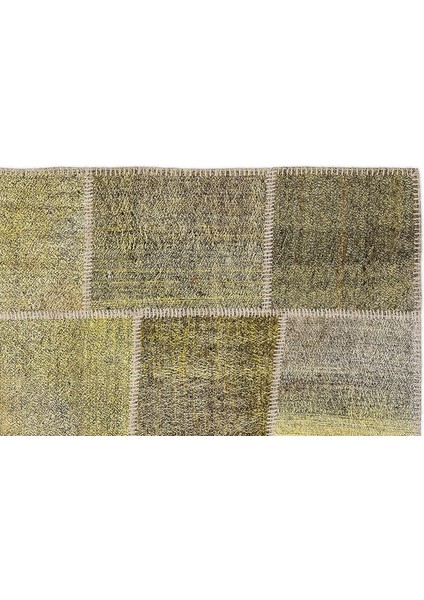 Teselya Sarı Patchwork Etnik Modern Desenli Yün Hav Toz Vermez Leke Tutmayan Salon Yolluk Mutfak El Dokuma Halı modelleri