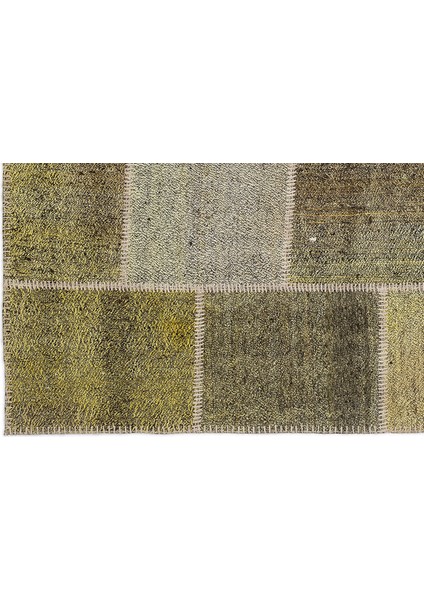 Teselya Sarı Patchwork Etnik Modern Desenli Yün Hav Toz Vermez Leke Tutmayan Salon Yolluk Mutfak El Dokuma Halı fırsatları