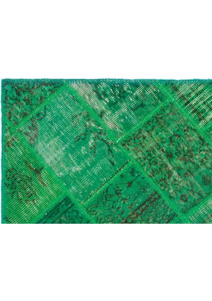 Iskece Yeşil Eskitme Etnik Modern Desenli Yün Hav Toz Vermez Leke Tutmayan Salon Yolluk Mutfak El Dokuma Halı fırsatları