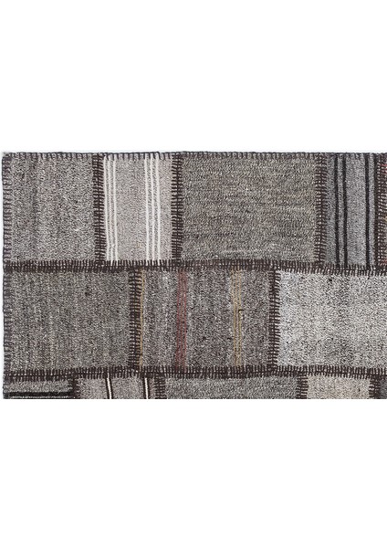 Teselya Gri Çizgili Etnik Modern Desenli Yün Hav Toz Vermez Leke Tutmayan Salon Yolluk Mutfak El Dokuma Halı fiyatları