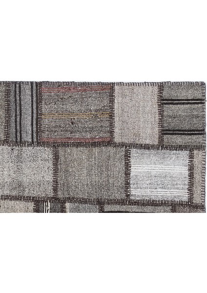 Teselya Gri Çizgili Etnik Modern Desenli Yün Hav Toz Vermez Leke Tutmayan Salon Yolluk Mutfak El Dokuma Halı modelleri