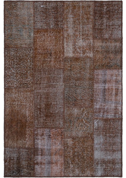 Iskece Kahverengi Eskitme Etnik Modern Desenli Yün Hav Toz Vermez Leke Tutmayan Salon Yolluk Mutfak El Dokuma Halı