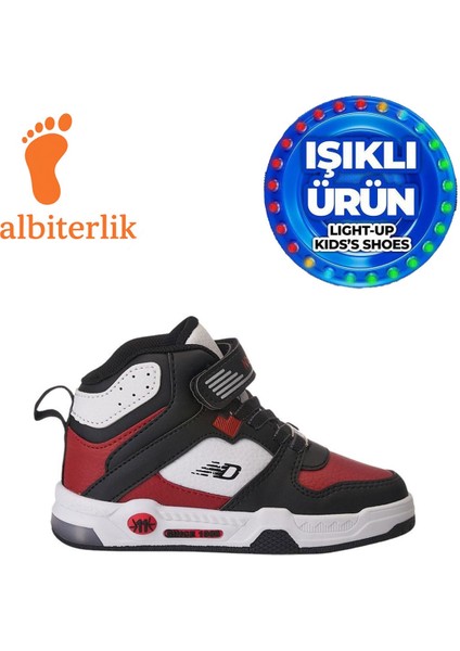 Unisex Erkek Kız Çocuk Basket Boğazlı Cırtlı 4 Mevsim Işıklı Kışlık Çocuk Spor Ayakkabı