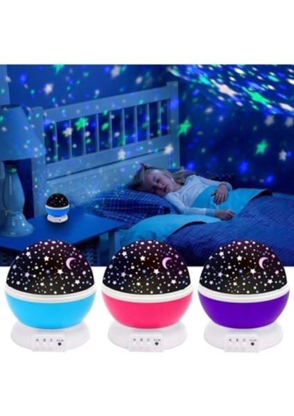 Pembe Dönen Projeksiyon Gece Lambası Star Master Ay Yıldız Duvar LED fiyatları
